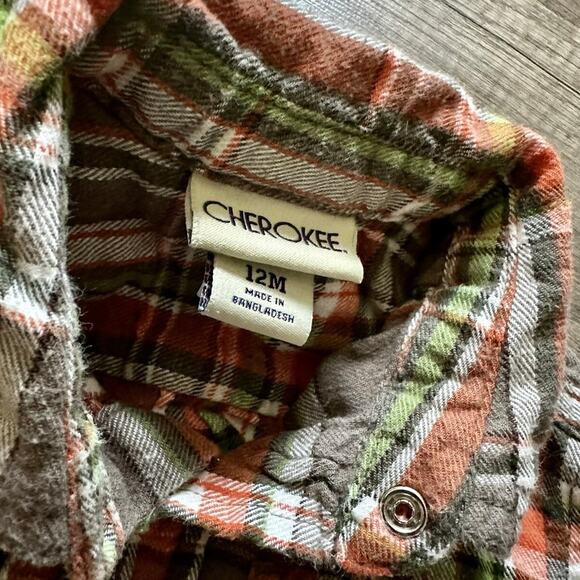12 month Cherokee Brown/Orange Flannel - Picture 3 of 4